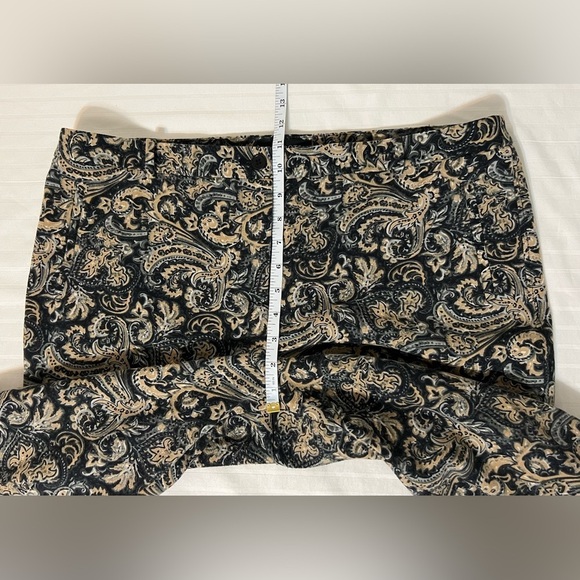 Talbots Hampshire Pants Paisley Black & Tan Size 16 Petite - Picture 12 of 14